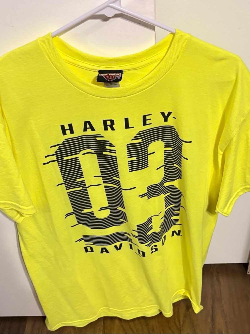 Harley-Davidson Columbus OH Neon Yellow Tee with '03 Graphic
